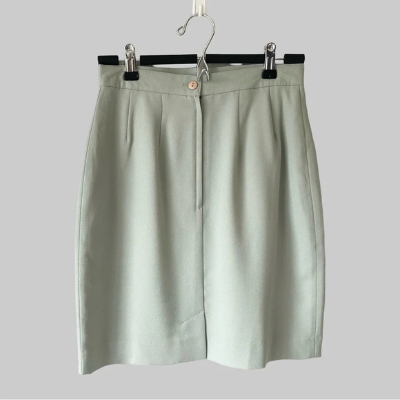 Vintage Classiques For Minikin Petite Sage Green Mini Skirt Made in Canada - Picture 2 of 12
